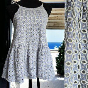 NWOT PAPER CROWN (XS) "Eyelet Lagos" Allover eyelet embroidered sleeveless top
